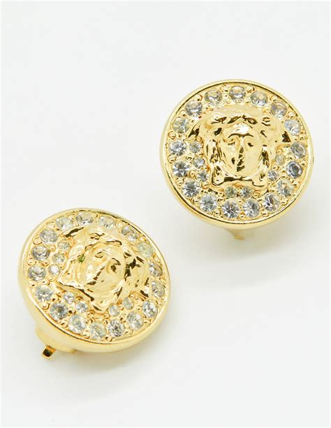 gold earrings versace|vintage versace earrings.